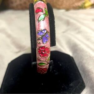 Handpainted 22kt gold and enamel Cloisonné Bangle  bracelet